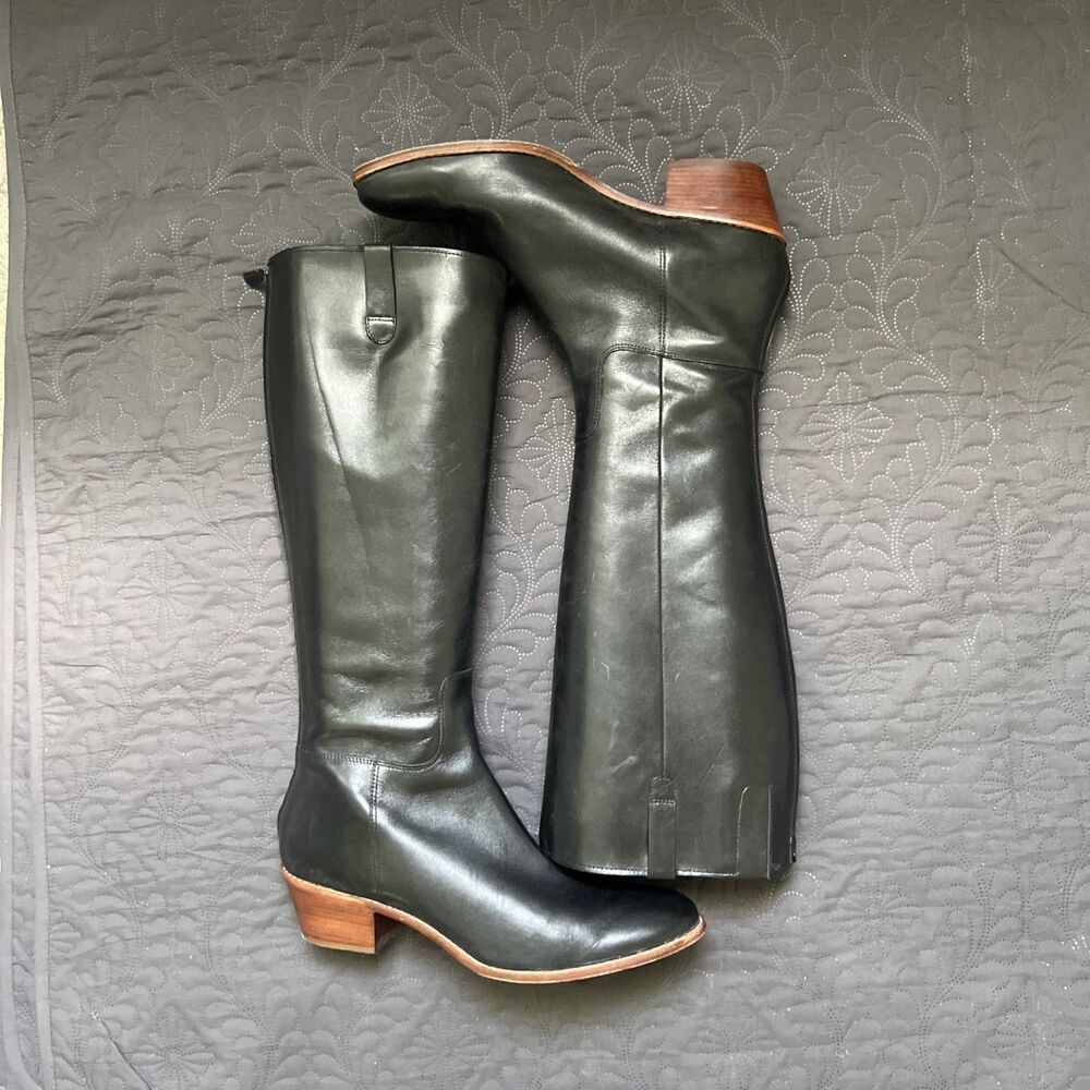 Cole Haan Women’s Tall Riding Boots Black Leather SZ 11B Winter Comfort Shoes